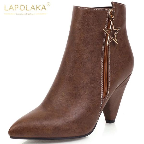 lapolaka new arrivals spike high heeled large size 47 women's shoes woman elegant pointed toe ankle boots female, Black
lapolaka new arrivals spike high heeled large size 47 women's shoes woman elegant pointed toe ankle boots female, Black
