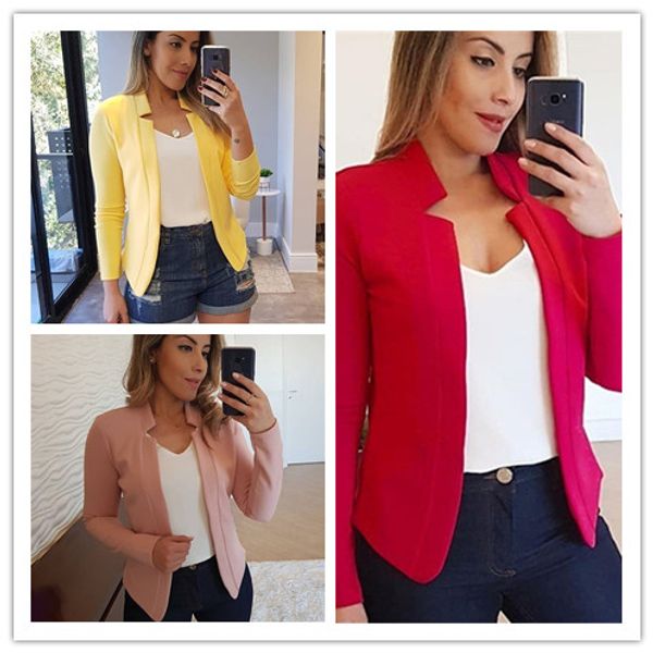 women designer blazers solid color long sleeve stand collar blazers fashion office lady work casual clothing, White;black
women designer blazers solid color long sleeve stand collar blazers fashion office lady work casual clothing, White;black