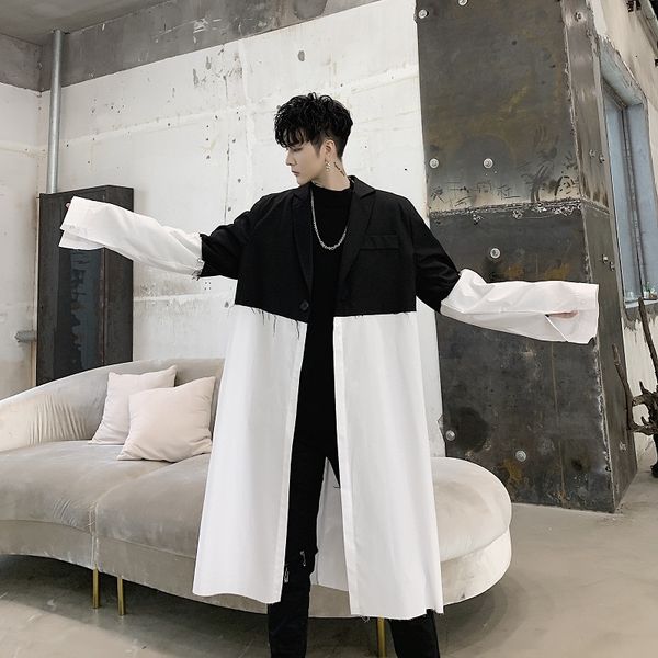 men's trench coats men casual loose long thin coat outerwear white black splice male japan style vintage fashion windbreaker jacket ove, Tan;black
men's trench coats men casual loose long thin coat outerwear white black splice male japan style vintage fashion windbreaker jacket ove, Tan;black