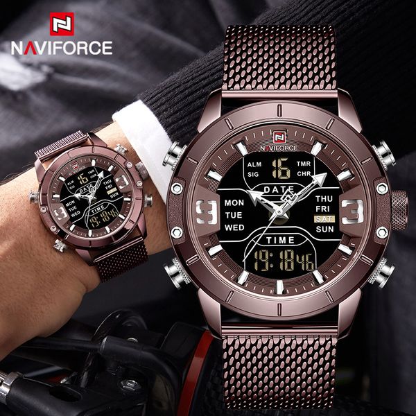naviforce new stainless steel sports men watch army dual display waterproof watches relogio masculino, Slivery;brown
naviforce new stainless steel sports men watch army dual display waterproof watches relogio masculino, Slivery;brown