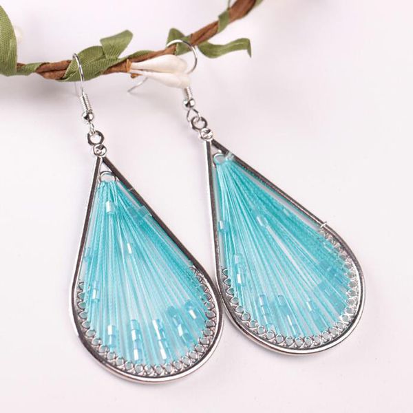 earrings women handmade knot thread drop dangle hook earrings leaf shape peru jewelry pink blue orange nice gift water drop, Silver
earrings women handmade knot thread drop dangle hook earrings leaf shape peru jewelry pink blue orange nice gift water drop, Silver