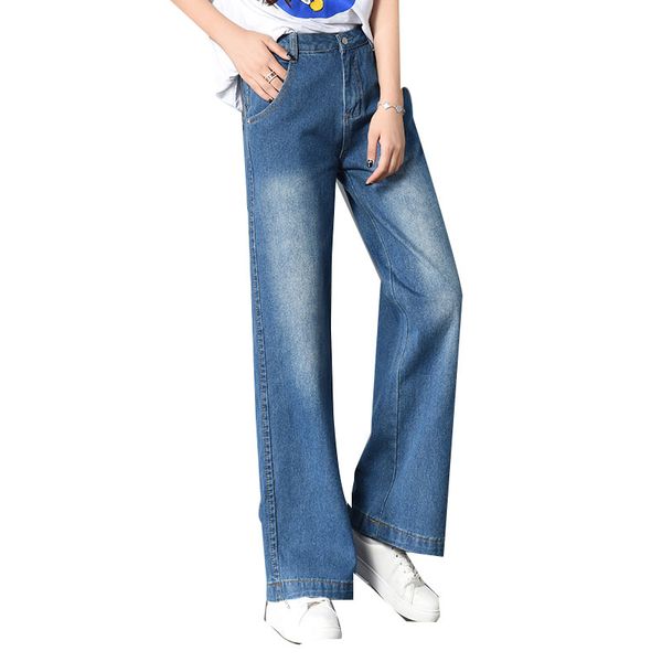 2019 spring new vintage blue womens high waist wide leg with string slight flare jeans loose fit elastic denim trousers female
2019 spring new vintage blue womens high waist wide leg with string slight flare jeans loose fit elastic denim trousers female