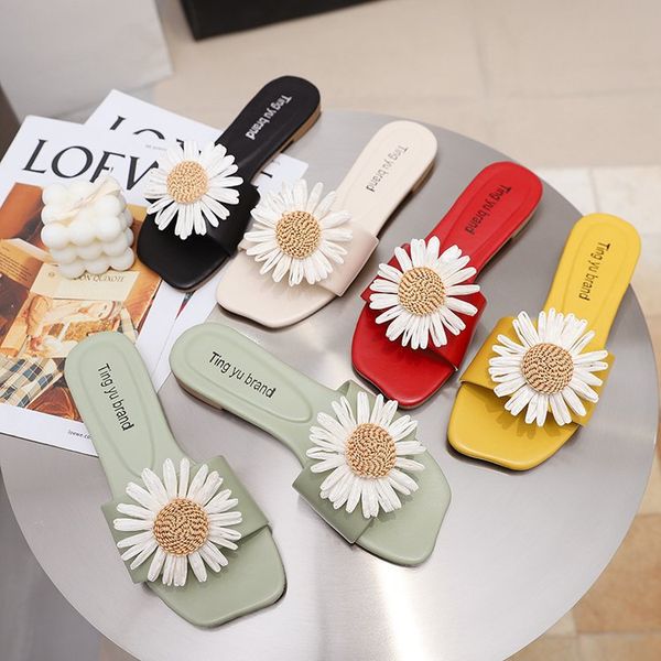 fashion daisy slippers outer wear pu flat flowers sandals slippers womens indoor 35-40, Black
fashion daisy slippers outer wear pu flat flowers sandals slippers womens indoor 35-40, Black