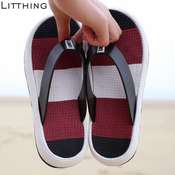 litthing 2019 torridity slippers women casual massage durable flops beach sandals female fasten shoes striped slippers ladies, Black