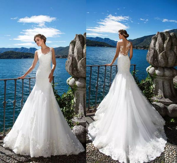 milla nova 2019 beach mermaid wedding dresses white lace appliques sheer neck illusion bridal gown long court train robe de marriage
milla nova 2019 beach mermaid wedding dresses white lace appliques sheer neck illusion bridal gown long court train robe de marriage
