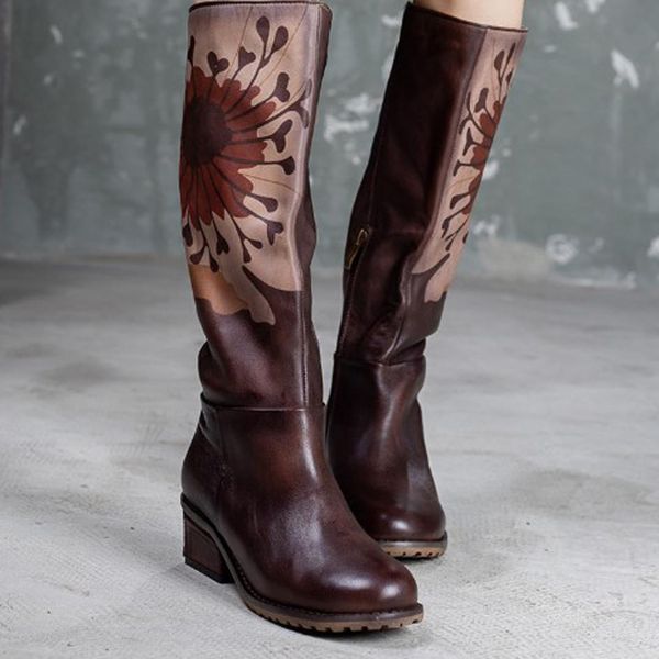 retro style cow full grain natural leather women knee-high flowers boots round toes hollow riding shoes for women winter 2019, Black
retro style cow full grain natural leather women knee-high flowers boots round toes hollow riding shoes for women winter 2019, Black