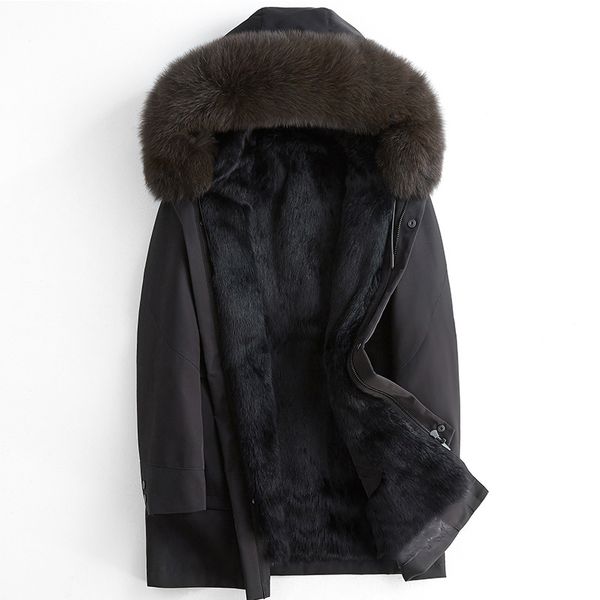 men's natural mink fur coat hooded real fur parkas thick warm business jackets 2019 winter clothing for men outdoor snow overcoat, Black
men's natural mink fur coat hooded real fur parkas thick warm business jackets 2019 winter clothing for men outdoor snow overcoat, Black