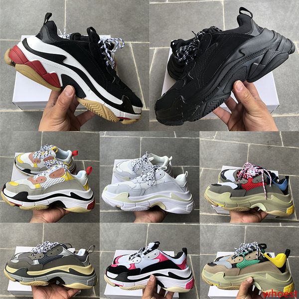 

new paris luxury triple-s white black men mens designer shoes black pink cream yellow red womens fashion casual shoes sneakers