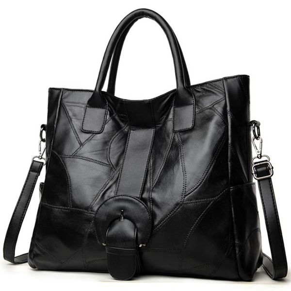 

2019 solid soft bolsas feminina genuine leather female bag sheepskin tote new large-capacity shoulder portable handbag