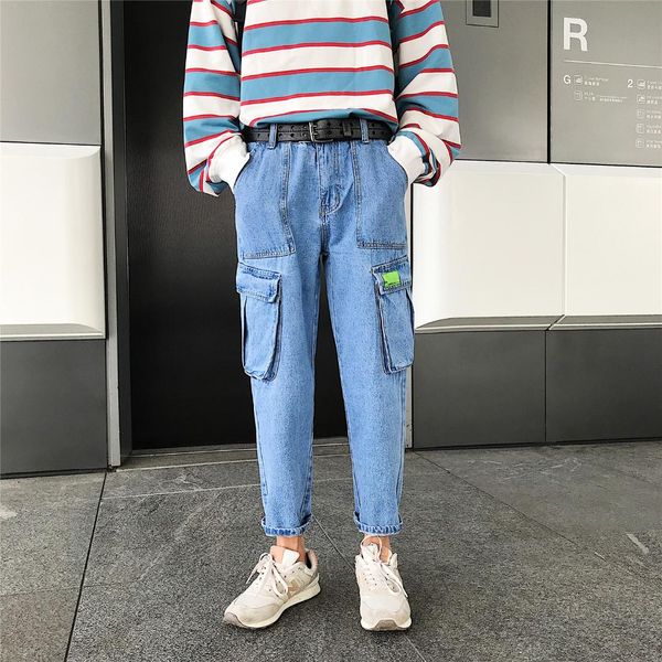 2019 men's work cowboy baggy homme classic casual pants cargo pocket jeans male blue color biker denim trousers plus size -2xl
2019 men's work cowboy baggy homme classic casual pants cargo pocket jeans male blue color biker denim trousers plus size -2xl
