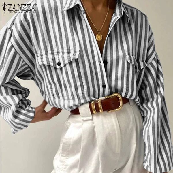 women's blouses & shirts women striped blouse shirt long sleeve lapel zanzea lady casual tunic chemiser femme blusas mujer plus size, White
women's blouses & shirts women striped blouse shirt long sleeve lapel zanzea lady casual tunic chemiser femme blusas mujer plus size, White