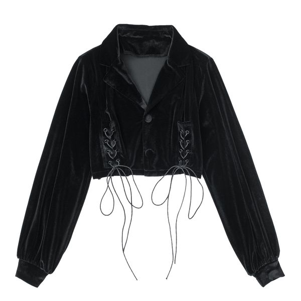 spring 2020 new velour lace up short design women shirts bandage and blouse trend women clothes sa043s30, White
spring 2020 new velour lace up short design women shirts bandage and blouse trend women clothes sa043s30, White