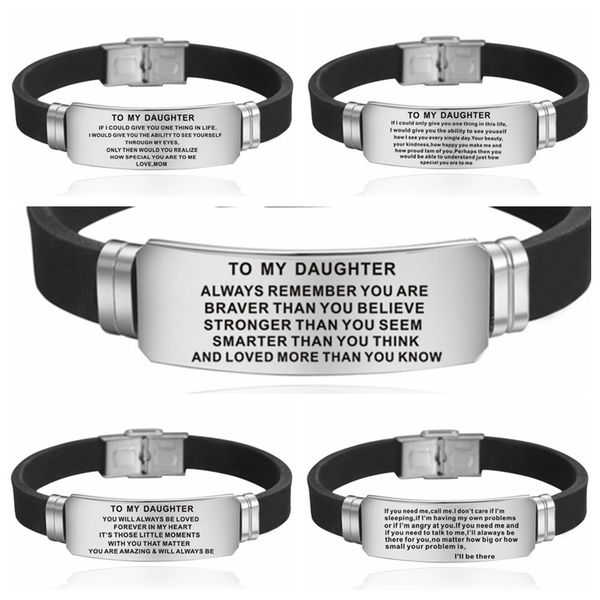 women's bracelets to my daughter loved more then you know bracelet fashion birthday gifts for daughter silicone bangles, Black
women's bracelets to my daughter loved more then you know bracelet fashion birthday gifts for daughter silicone bangles, Black