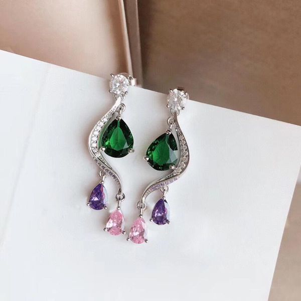 2020 high fashion 925 sterling silver dangle earrings fine jewelry for women tassels earrings hand inlay zircon
2020 high fashion 925 sterling silver dangle earrings fine jewelry for women tassels earrings hand inlay zircon