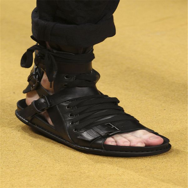 fashion black lace up roma beach sandals genuine leather buckle ankle cross strap hairstylist summer shoes
fashion black lace up roma beach sandals genuine leather buckle ankle cross strap hairstylist summer shoes