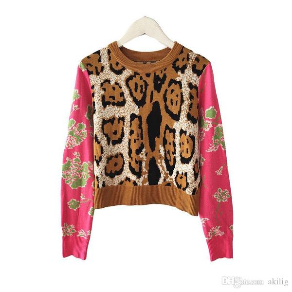 new autumn winter stitching leopard long sleeve wool blended knit shirt luxury women sweaters designer sweater pullover plus size s-l, White;black
new autumn winter stitching leopard long sleeve wool blended knit shirt luxury women sweaters designer sweater pullover plus size s-l, White;black