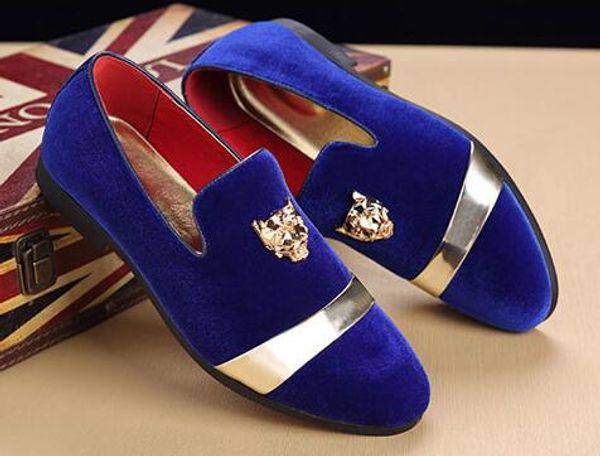Wholesale Gold Top and Metal Toe Mens Velvet Dress shoes italian mens dress shoes Handmade Loafers Designer Shoe 12f
Wholesale Gold Top and Metal Toe Mens Velvet Dress shoes italian mens dress shoes Handmade Loafers Designer Shoe 12f