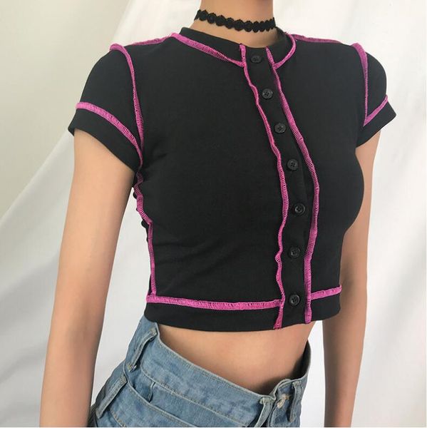 harajuku punk ladies футболка повседневная футболка с коротким рукавом женщины основные черные футболки хлопок женщины кнопка лето, White 
harajuku punk ladies футболка повседневная футболка с коротким рукавом женщины основные черные футболки хлопок женщины кнопка лето, White