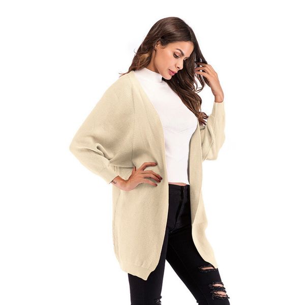 womens designer sweater season loose bat sleeve sweater solid color long shawl coat women, White;black
womens designer sweater season loose bat sleeve sweater solid color long shawl coat women, White;black