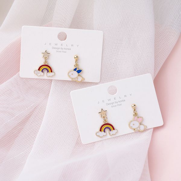 korean 2020 new lovely cartoon rainbow asymmetry drop earrings for women students pendientes, Silver
korean 2020 new lovely cartoon rainbow asymmetry drop earrings for women students pendientes, Silver