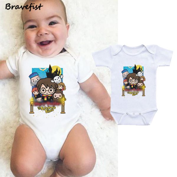 cartoon summer baby bodysuits person print clothes for boys girls children jumpsuits short sleeve kids onesie 0-24m