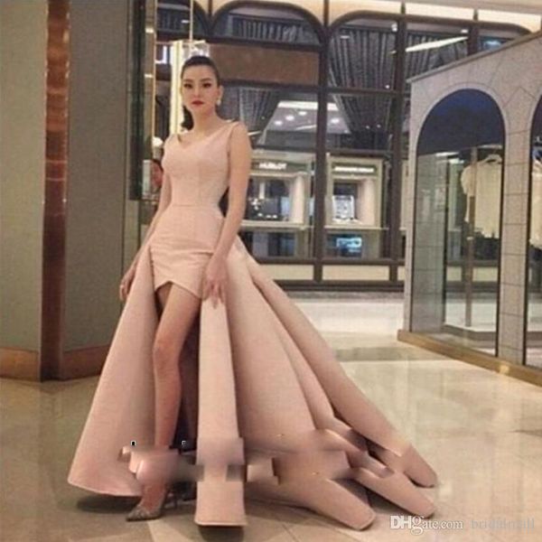 v neck satin pink high low african prom dresses saudi arabic formal party dress overskirts evening dress custom vestidos de fiesta, Black
v neck satin pink high low african prom dresses saudi arabic formal party dress overskirts evening dress custom vestidos de fiesta, Black