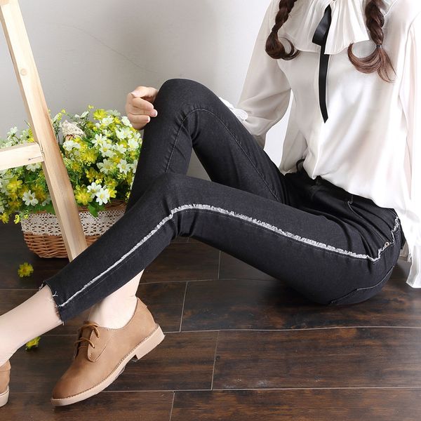 2017 spring new style south korea ladies' flash pencil capri pants women's elasticity high waist jeans skinny pants, Blue
2017 spring new style south korea ladies' flash pencil capri pants women's elasticity high waist jeans skinny pants, Blue