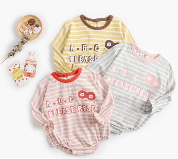 Ins Baby clothing Spring Fall 100% cotton romper Round Collar Stripped Letter Print Long sleeve Girl Boy romper Baby cuasual clothing
Ins Baby clothing Spring Fall 100% cotton romper Round Collar Stripped Letter Print Long sleeve Girl Boy romper Baby cuasual clothing