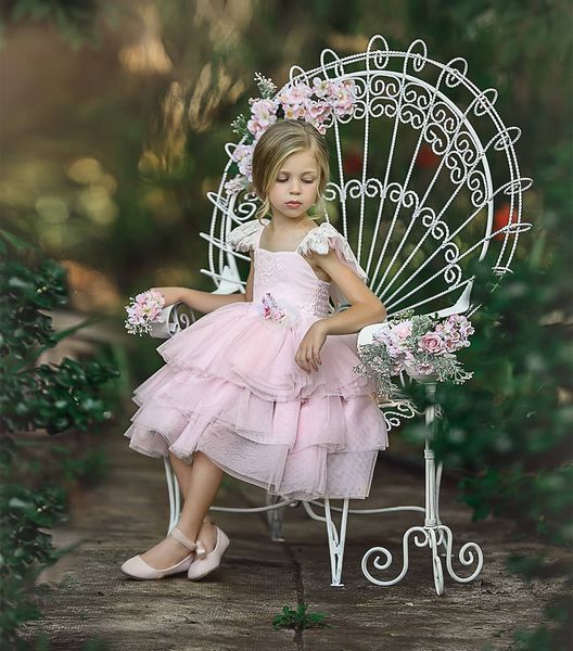 light pink tiered princess flower girl dresses for wedding appliqued pageant gowns tiered knee length tulle first communion dress, White;blue
light pink tiered princess flower girl dresses for wedding appliqued pageant gowns tiered knee length tulle first communion dress, White;blue