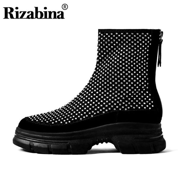 rizabina fashion woman ankle boots bling crystal thick bottom shoes autumn winter warm daily zipper women footwear size 34-40, Black
rizabina fashion woman ankle boots bling crystal thick bottom shoes autumn winter warm daily zipper women footwear size 34-40, Black