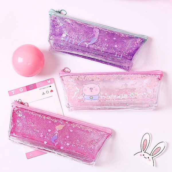 1pc transparent glitter pencil case stationery bag creative pvc pencil bag school box supplies student gift
1pc transparent glitter pencil case stationery bag creative pvc pencil bag school box supplies student gift