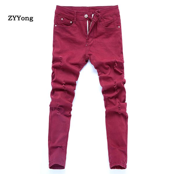 men's jeans skinny men red ripped fashion casual slim fit biker hip hop destroy stretch denim pants motorcycle, Blue
men's jeans skinny men red ripped fashion casual slim fit biker hip hop destroy stretch denim pants motorcycle, Blue