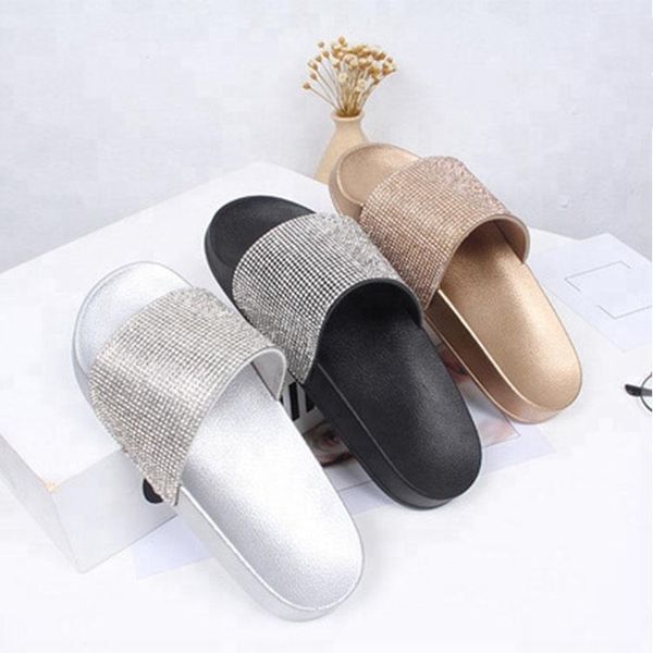 rhinestone slip-on women slides shoes shinny crystal emebellished sequined flats slippers shoes summer flip-flops outside, Black
rhinestone slip-on women slides shoes shinny crystal emebellished sequined flats slippers shoes summer flip-flops outside, Black