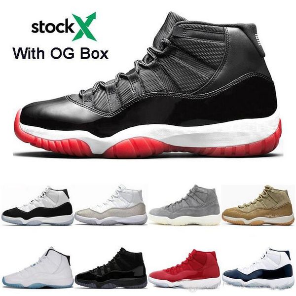 2020 stock x 11s new bred 11 concord jumpman basketball shoes metallic silver prom night legend blue designer sneakers sport trainers
2020 stock x 11s new bred 11 concord jumpman basketball shoes metallic silver prom night legend blue designer sneakers sport trainers