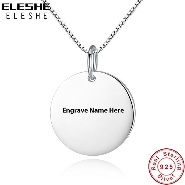 eleshe new customized round shape necklace engrave name pendant necklace 925 sterling silver jewelry for women men couple
eleshe new customized round shape necklace engrave name pendant necklace 925 sterling silver jewelry for women men couple