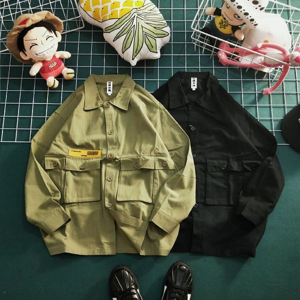 2019 spring and summer hip hop tide brand tooling shirts men and women korean version ulzzang multi-pocket loose thin coat 50cs, White;black
2019 spring and summer hip hop tide brand tooling shirts men and women korean version ulzzang multi-pocket loose thin coat 50cs, White;black