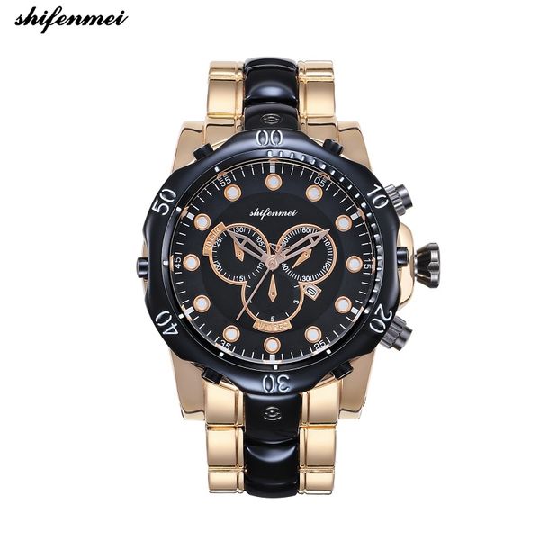 shifenmei s1072 розовое золото mens черный циферблат золото из нержавеющей стали календарь дата saat кварцевые аналоговые наручные часы mont, Slivery;brown
shifenmei s1072 розовое золото mens черный циферблат золото из нержавеющей стали календарь дата saat кварцевые аналоговые наручные часы mont, Slivery;brown