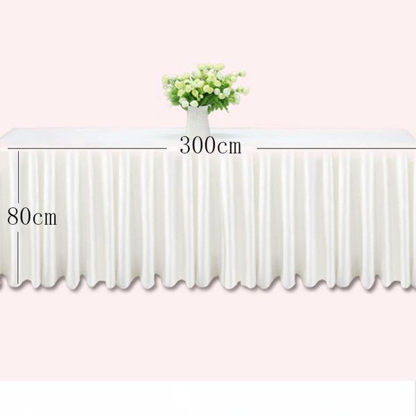 0.8*3m table skirts white ice silk wedding table skirt cloth decoration l banquet event l home skirting pink