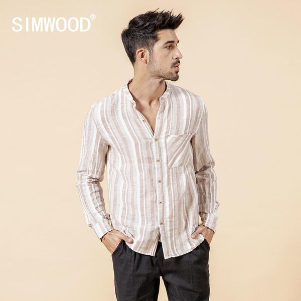 simwood 2019 linen cotton shirts men autumn summer new mandarin collar causal vertical stripes long sleeve plus shirt 190175, White;black
simwood 2019 linen cotton shirts men autumn summer new mandarin collar causal vertical stripes long sleeve plus shirt 190175, White;black