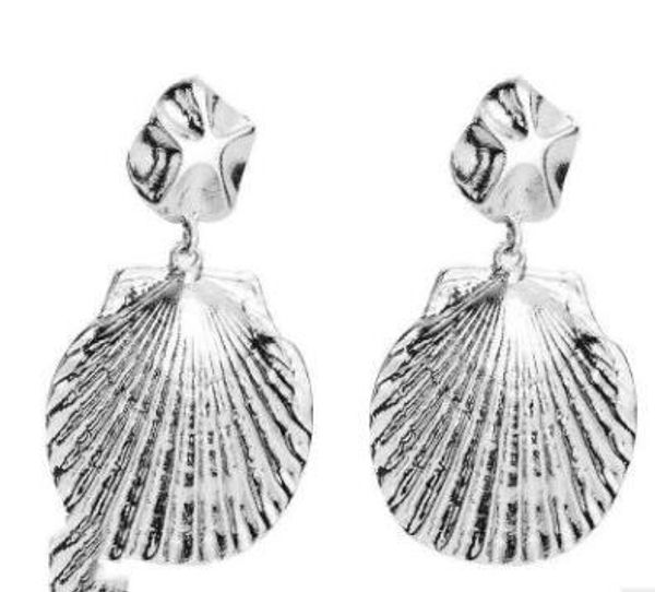 золотой цвет раковины металла серьги падения romantic форма лето уникальный сплав shell мотаться серьги для женщин mermaid ювелирные изделия, Silver 
золотой цвет раковины металла серьги падения romantic форма лето уникальный сплав shell мотаться серьги для женщин mermaid ювелирные изделия, Silver