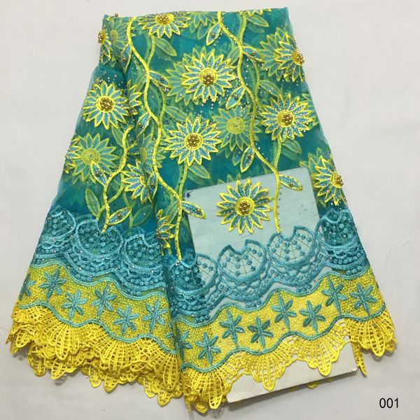 Wholesale Latest Style Beaded Lace Fabric Fashion African Lace Fabric Tulle African French Lace Fabric High Quality Free Shipping D612DP49C