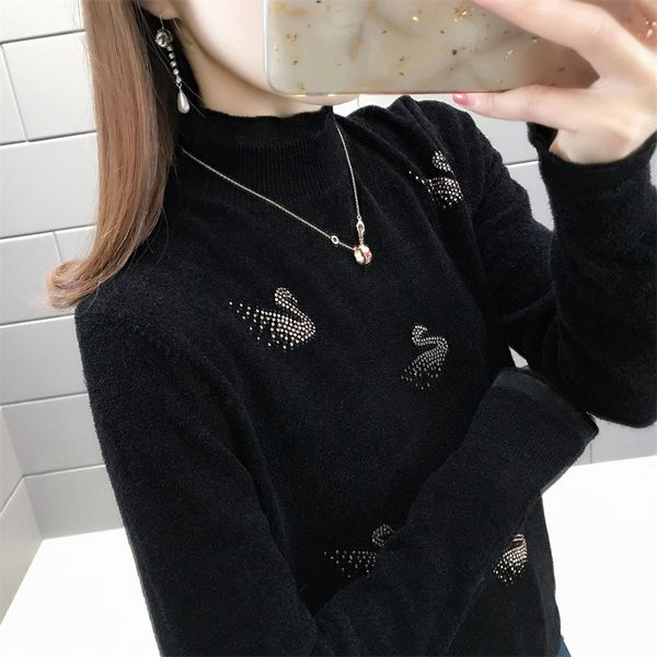women's sweaters 5878 (west room small 5) half a turtleneck drilling sweater knitted velvet winter cultivate morality dress 60, White;black
women's sweaters 5878 (west room small 5) half a turtleneck drilling sweater knitted velvet winter cultivate morality dress 60, White;black