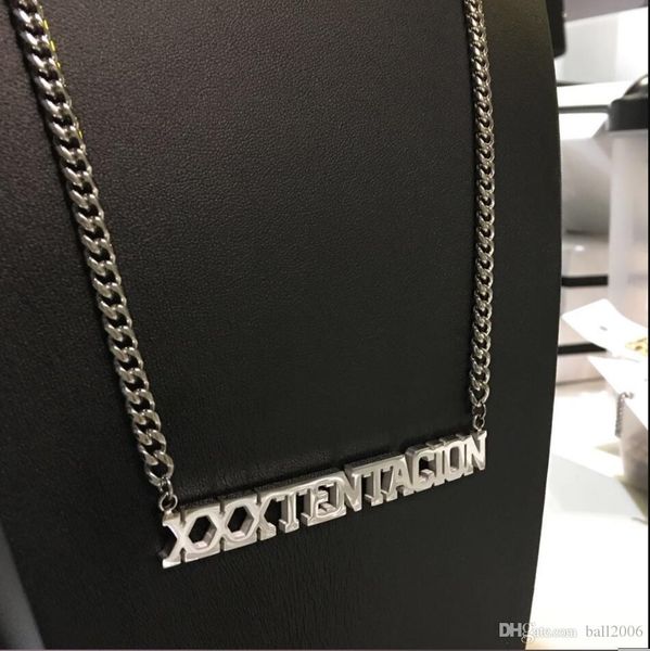 xxxtentacion hip hop necklace for men and women stainless steel solid pendant