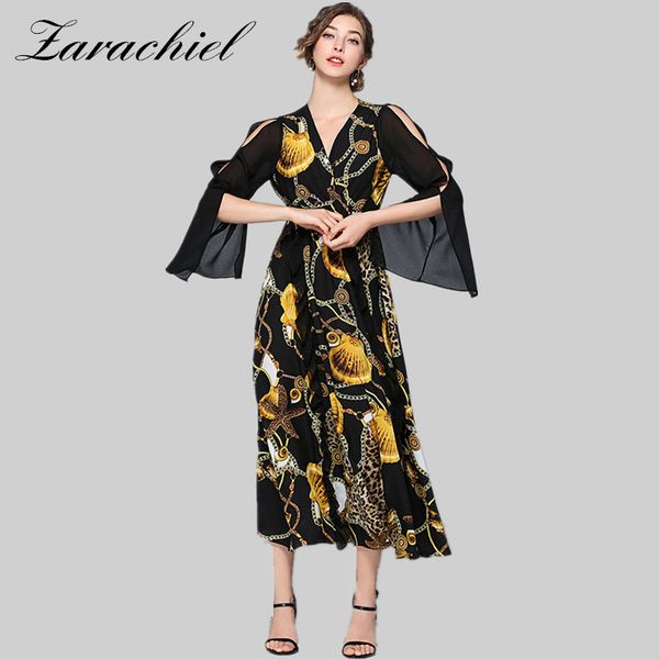 women summer off shoulder v-neck chiffon long sleeve party dress ladies scallop starfish chain leopard printed long dresses, Black;gray
women summer off shoulder v-neck chiffon long sleeve party dress ladies scallop starfish chain leopard printed long dresses, Black;gray