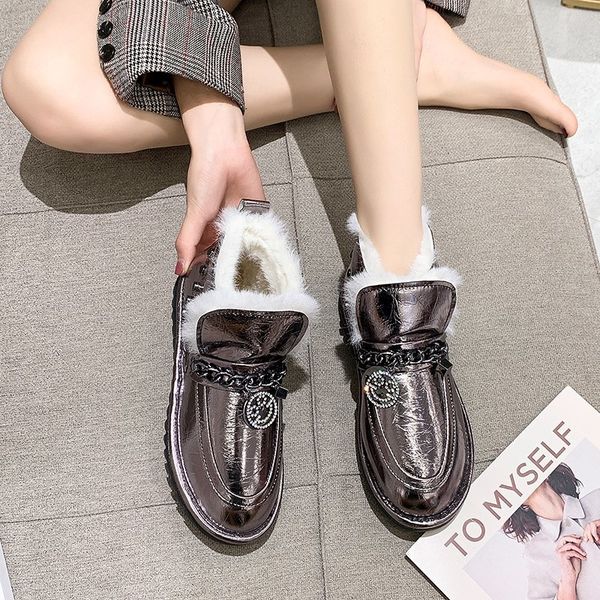 winter women new patent leather ankle snow boots female fashion metal chain snow boots ladies casual warm thicken snow boots, Black
winter women new patent leather ankle snow boots female fashion metal chain snow boots ladies casual warm thicken snow boots, Black