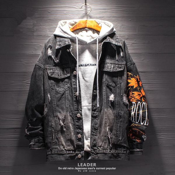 2020 denim jacket spring and autumn new students korean fashion handsome loose black tide brand jacket, Black;brown
2020 denim jacket spring and autumn new students korean fashion handsome loose black tide brand jacket, Black;brown