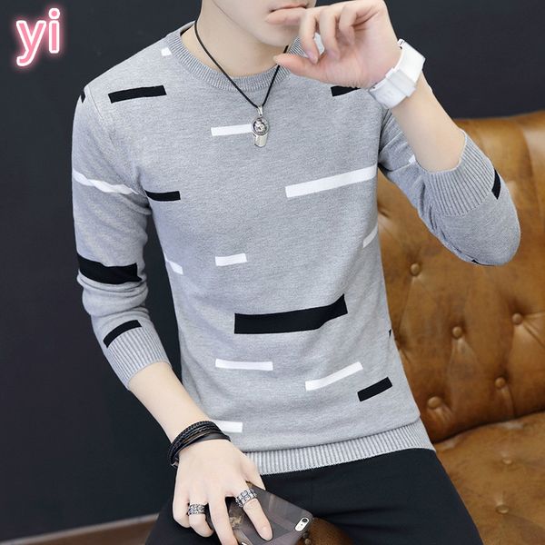 yi 2019 new autumnround neck sweater men's long sleeve thin striped knit sweaters man slim bottoming shirt, White;black
yi 2019 new autumnround neck sweater men's long sleeve thin striped knit sweaters man slim bottoming shirt, White;black