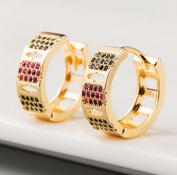 hip hop creative circular ear ring for women and men gold luxury stud earrings real gold plated copper diamond jewelry, Golden
hip hop creative circular ear ring for women and men gold luxury stud earrings real gold plated copper diamond jewelry, Golden