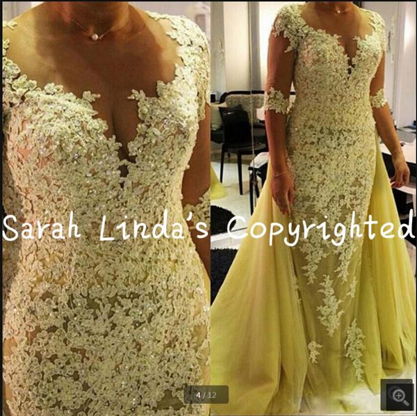 2019 new arrival mermaid half sleeve prom dress appliqued beaded with removable train formal for women prom gowns selling, Black
2019 new arrival mermaid half sleeve prom dress appliqued beaded with removable train formal for women prom gowns selling, Black