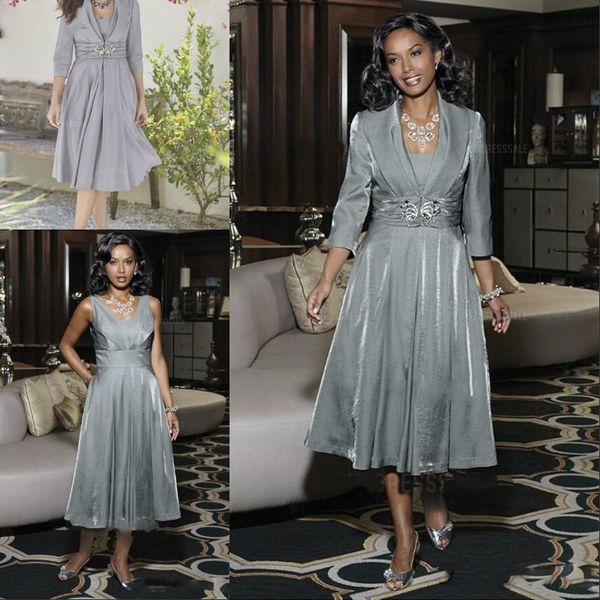 elegant mother of the bride dresses with jacket two pieces square neck tea length beaded plus size wedding guest dress for mother, Black;red
elegant mother of the bride dresses with jacket two pieces square neck tea length beaded plus size wedding guest dress for mother, Black;red